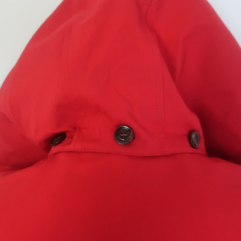 Burberry Brit Hooded Raincoat Red Coated Cotton Size Medium