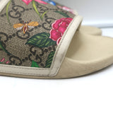 Gucci Floral GG Supreme Slide Sandals Ivory Size 36