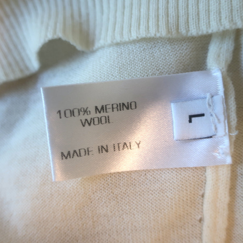 Proenza Schouler Lightweight Crewneck Sweater Ivory Merino Wool Size Large