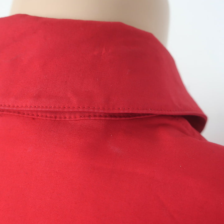 Burberry Brit Hooded Raincoat Red Coated Cotton Size Medium