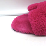 Hermes Oran Teddy Slide Sandals Pink Shearling Size 38.5