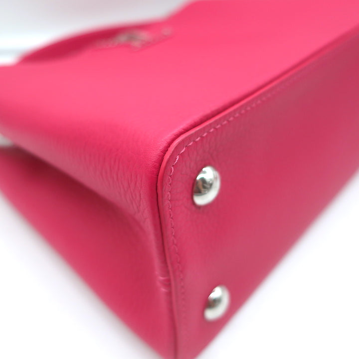Louis Vuitton Studded Capucines PM Bag Bougainvillea Taurillon Leather NEW