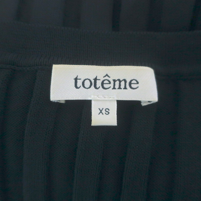 Toteme Bahia Ribbed Knit Midi Dress Navy Size Extra Small