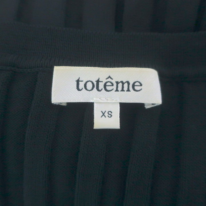Toteme Bahia Ribbed Knit Midi Dress Navy Size Extra Small