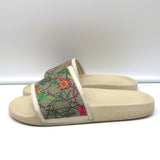 Gucci Floral GG Supreme Slide Sandals Ivory Size 36
