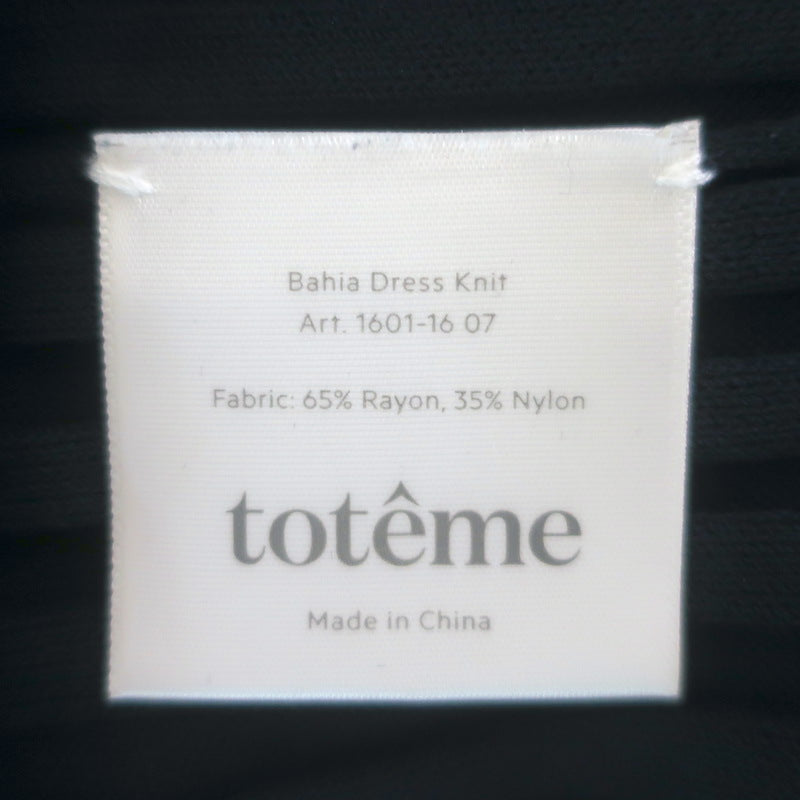 Toteme Bahia Ribbed Knit Midi Dress Navy Size Extra Small