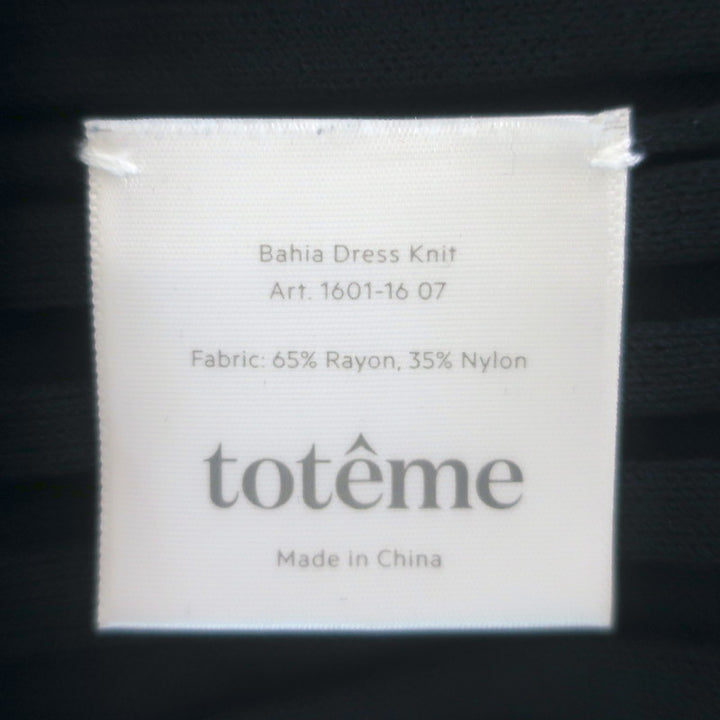 Toteme Bahia Ribbed Knit Midi Dress Navy Size Extra Small
