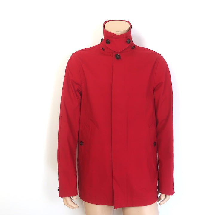 Burberry Brit Hooded Raincoat Red Coated Cotton Size Medium