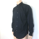 Theory Sylvain Shirt Black Stretch Cotton Size Large NEW