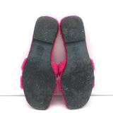 Hermes Oran Teddy Slide Sandals Pink Shearling Size 38.5