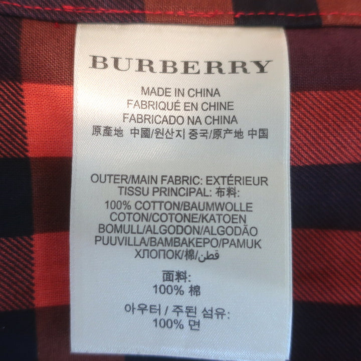 Burberry Brit Hooded Raincoat Red Coated Cotton Size Medium
