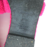 Hermes Oran Teddy Slide Sandals Pink Shearling Size 38.5