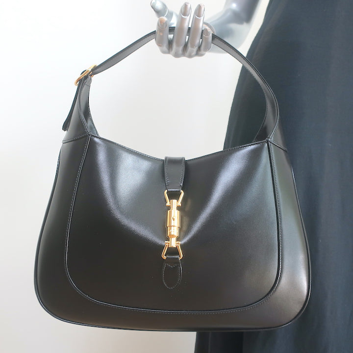 Gucci Jackie 1961 Medium Hobo Bag Black Leather Crossbody NEW