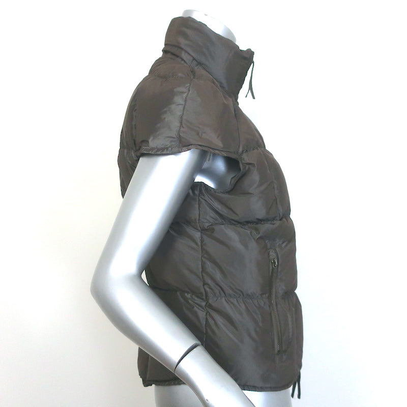 Vintage Yves Saint Laurent Cap Sleeve Down Puffer Jacket Dark Brown Size 40