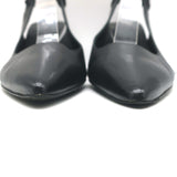 Bottega Veneta Slingback Pumps Black Leather Size 41 Pointed Toe Heels