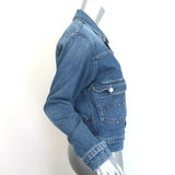MOTHER The Duo Studded Jean Jacket Blue Stretch Denim Size Extra Small