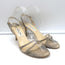 Jimmy Choo Jasmin Crisscross Sandals Beige Snakeskin Size 41.5 Slingback Heels