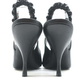 Bottega Veneta Slingback Pumps Black Leather Size 41 Pointed Toe Heels