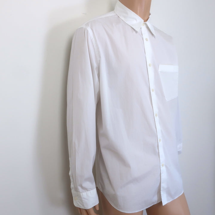 Theory Weekend Shirt White Fluid Cotton Size Extra Large NEW