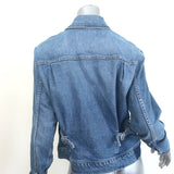 MOTHER The Duo Studded Jean Jacket Blue Stretch Denim Size Extra Small