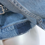 MOTHER The Duo Studded Jean Jacket Blue Stretch Denim Size Extra Small