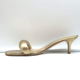 Gianvito Rossi Bijoux Kitten Heel Mules Gold Metallic Leather Size 38