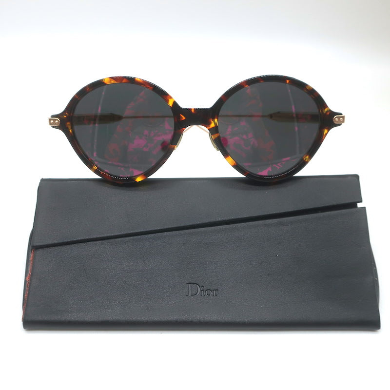 Christian Dior Umbrage Mirrored Round Sunglasses Tortoise/Rose Gold 0X3TN 52mm