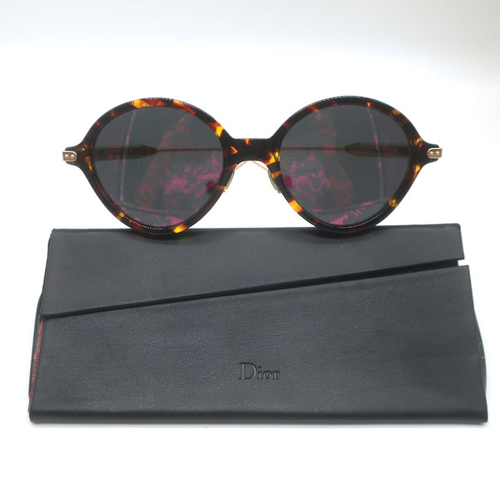 Christian Dior Umbrage Mirrored Round Sunglasses Tortoise/Rose Gold 0X3TN 52mm