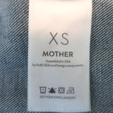 MOTHER The Duo Studded Jean Jacket Blue Stretch Denim Size Extra Small