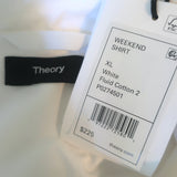 Theory Weekend Shirt White Fluid Cotton Size Extra Large NEW