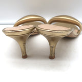 Gianvito Rossi Bijoux Kitten Heel Mules Gold Metallic Leather Size 38