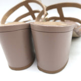 Valentino Rockstud Caged Slide Sandals Poudre Leather Size 37 Open Toe Heels