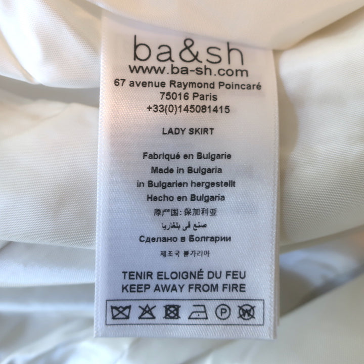 Ba&amp;sh Livia Metallic Tweed Button-Front Mini Skirt Cream/Gold Size 0 NEW