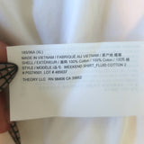 Theory Weekend Shirt White Fluid Cotton Size Extra Large NEW