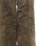 Dries Van Noten Curved-Heel Boots Olive Suede Size 41