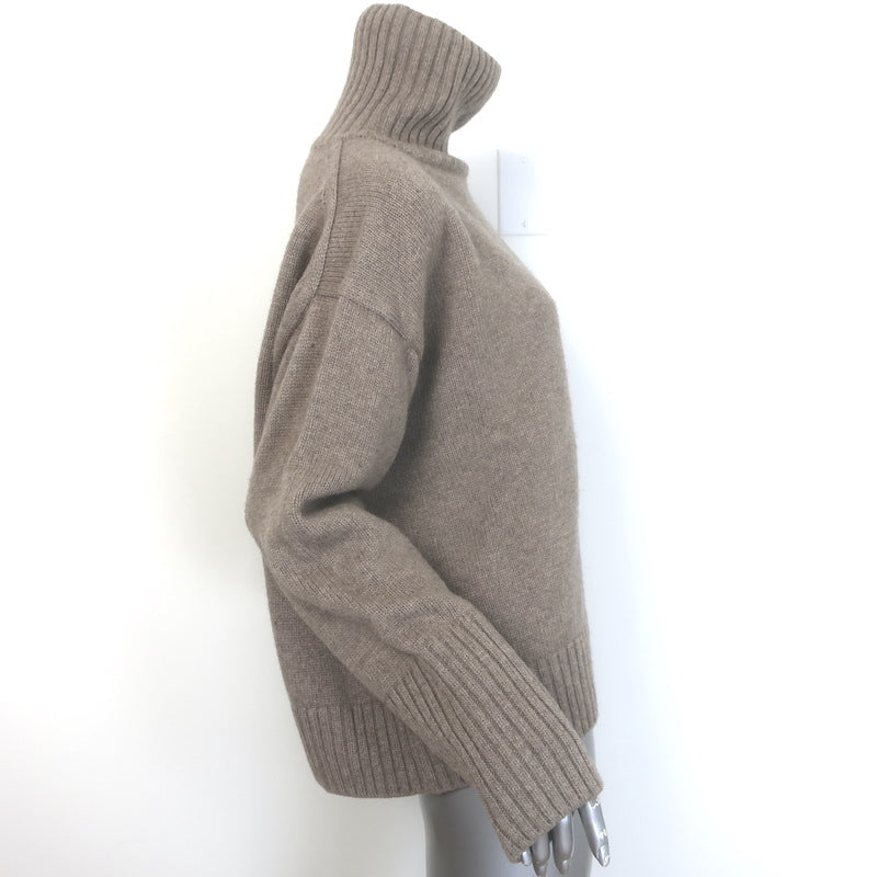 The Frankie Shop Open-Back Turtleneck Sweater Taupe Wool-Blend One Size