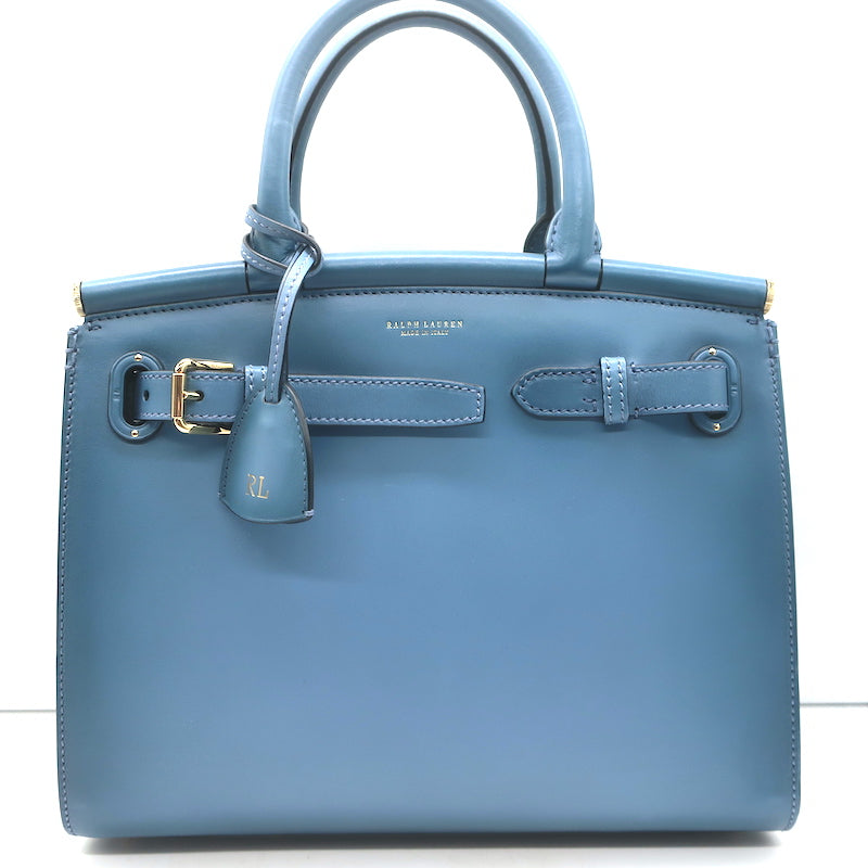 Ralph Lauren Collection RL50 Medium Tote Blue Leather Crossbody Bag