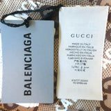 Gucci x Balenciaga Hacker Project GG Logo Print Neck Bow Scarf Brown Silk NEW
