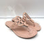 Tory Burch Miller Thong Sandals Pink Patent Leather Size 6.5 Flat Slides