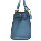 Ralph Lauren Collection RL50 Medium Tote Blue Leather Crossbody Bag