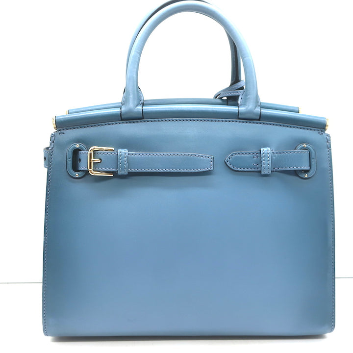 Ralph Lauren Collection RL50 Medium Tote Blue Leather Crossbody Bag