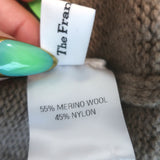 The Frankie Shop Open-Back Turtleneck Sweater Taupe Wool-Blend One Size