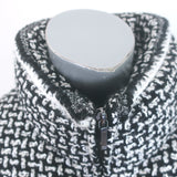 Chanel 20N Coco Neige Tweed Down Puffer Jacket Black/White Size 42 NEW