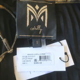 Milly Irene Pleated Metallic Asymmetric Midi Dress Gold Size 0 NEW