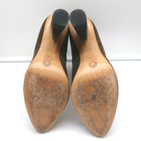 Dries Van Noten Curved-Heel Boots Olive Suede Size 41