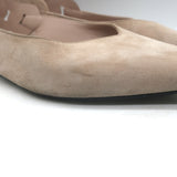 Hermes Gina Pointed Toe Slingback Flats Nude Suede Size 38.5