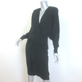 Alexandre Vauthier Ruched Jersey Dolman Sleeve Dress Black Stretch Crepe Size 36