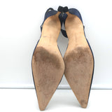 Manolo Blahnik Carolyne 90 Slingback Pumps Navy Satin Size 42
