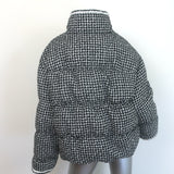 Chanel 20N Coco Neige Tweed Down Puffer Jacket Black/White Size 42 NEW