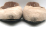 Hermes Gina Pointed Toe Slingback Flats Nude Suede Size 38.5